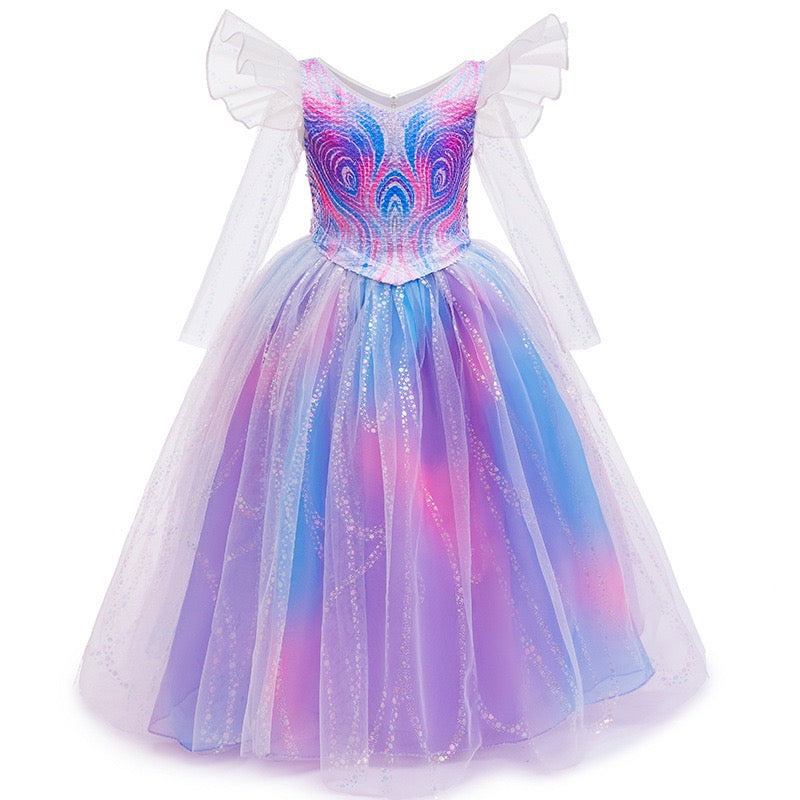 Pink Witch Glinda Princess Costume with Shiny Fluffy Bubble Tulle Dress2